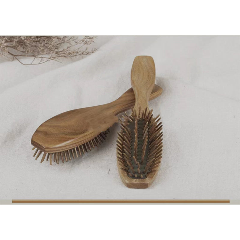 Wooden Comb – Green Sandalwood Scalp Massage Comb – image 3
