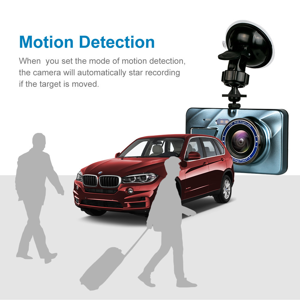 Dash Cam Front and Rear – 4 in Screen, 1296P, Night Vision, G-Sensor