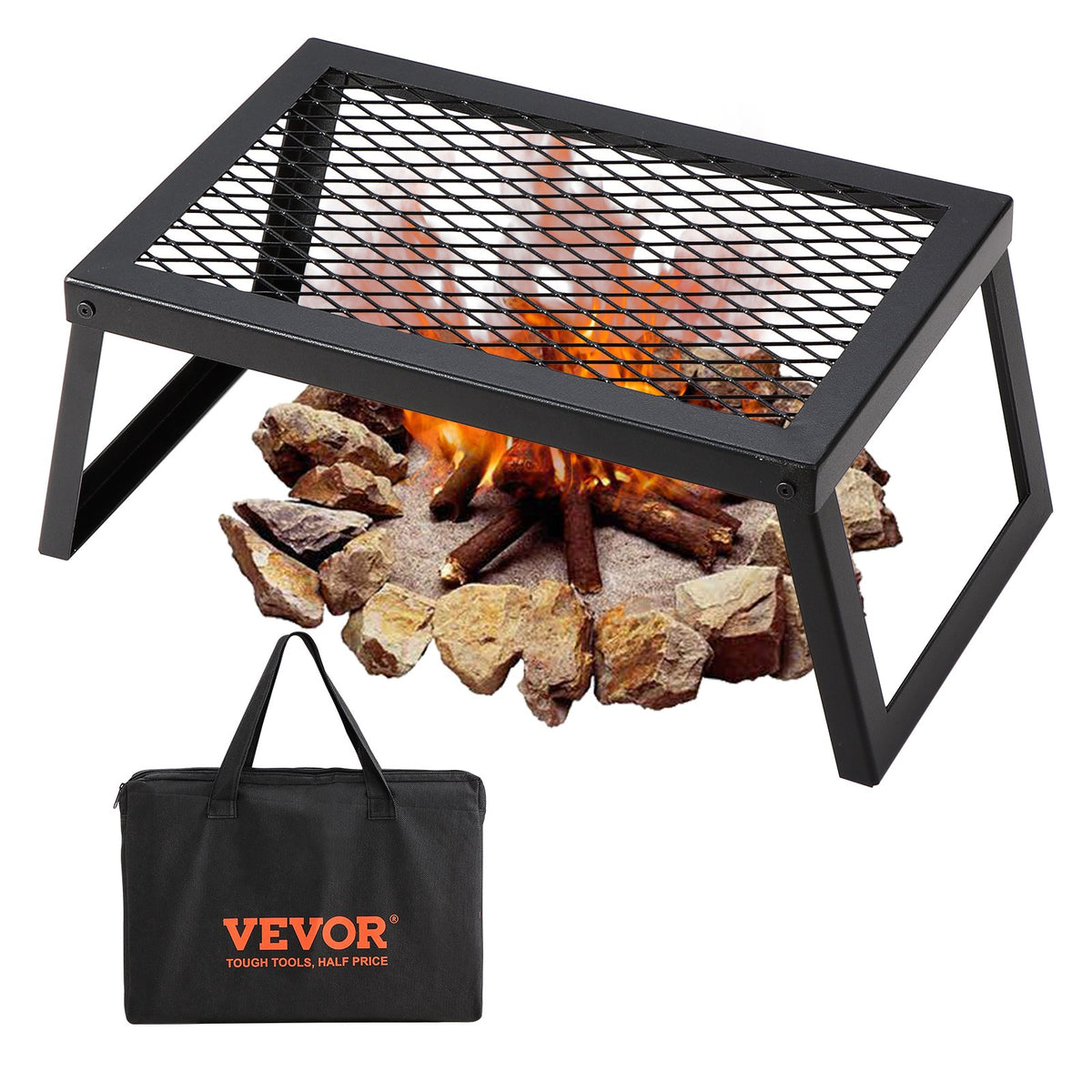 Folding Campfire Grill Grate 18 Inch with Legs and Carry Bag – image 2