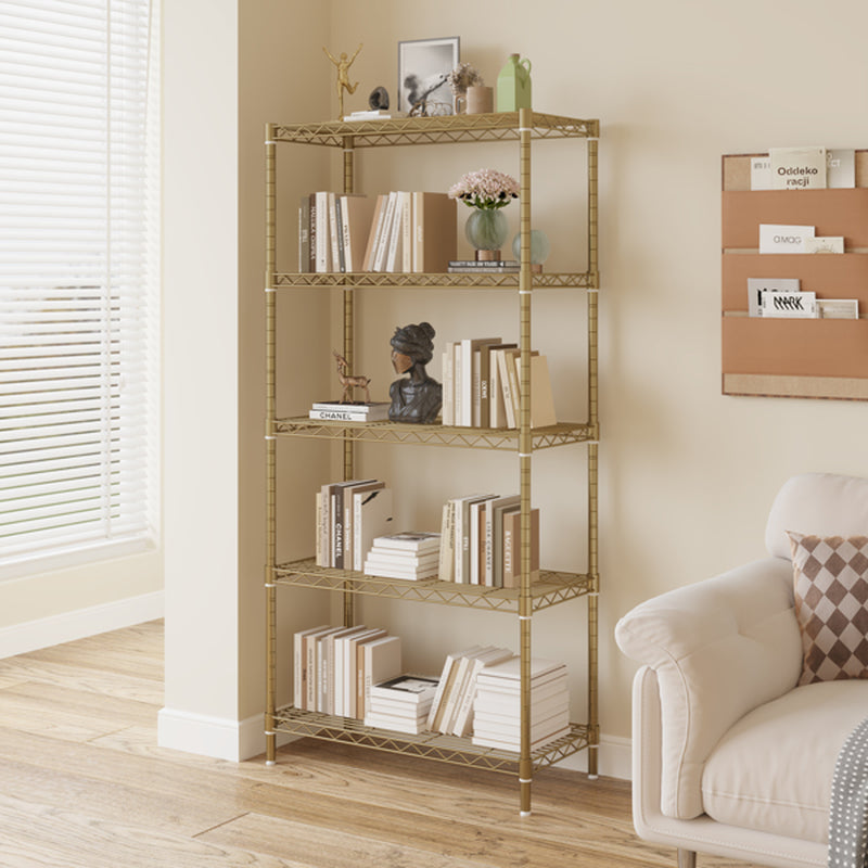 5-Tier Storage Shelf - Adjustable Gold Metal Shelving Unit, 551 lb – image 6