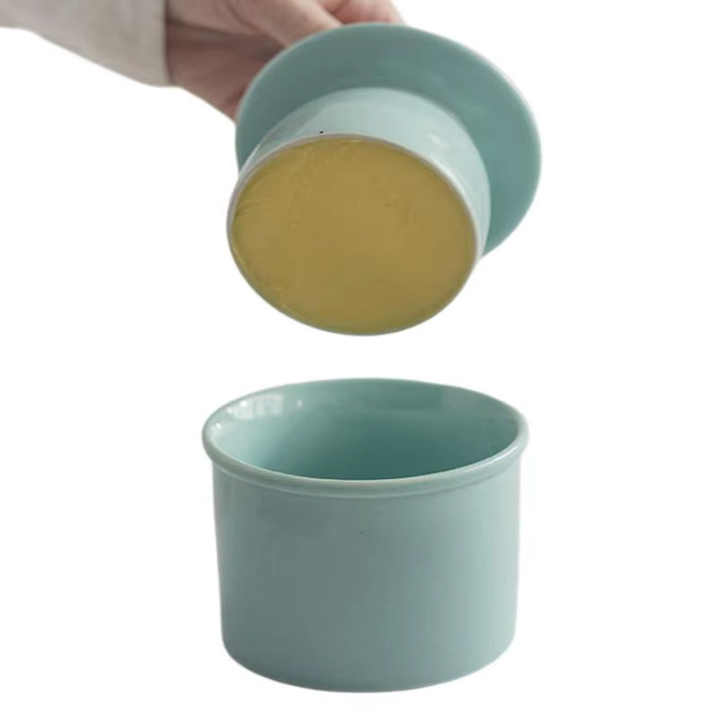 Ceramic Butter Dish with Lid – Round Countertop Butter Keeper – image 4