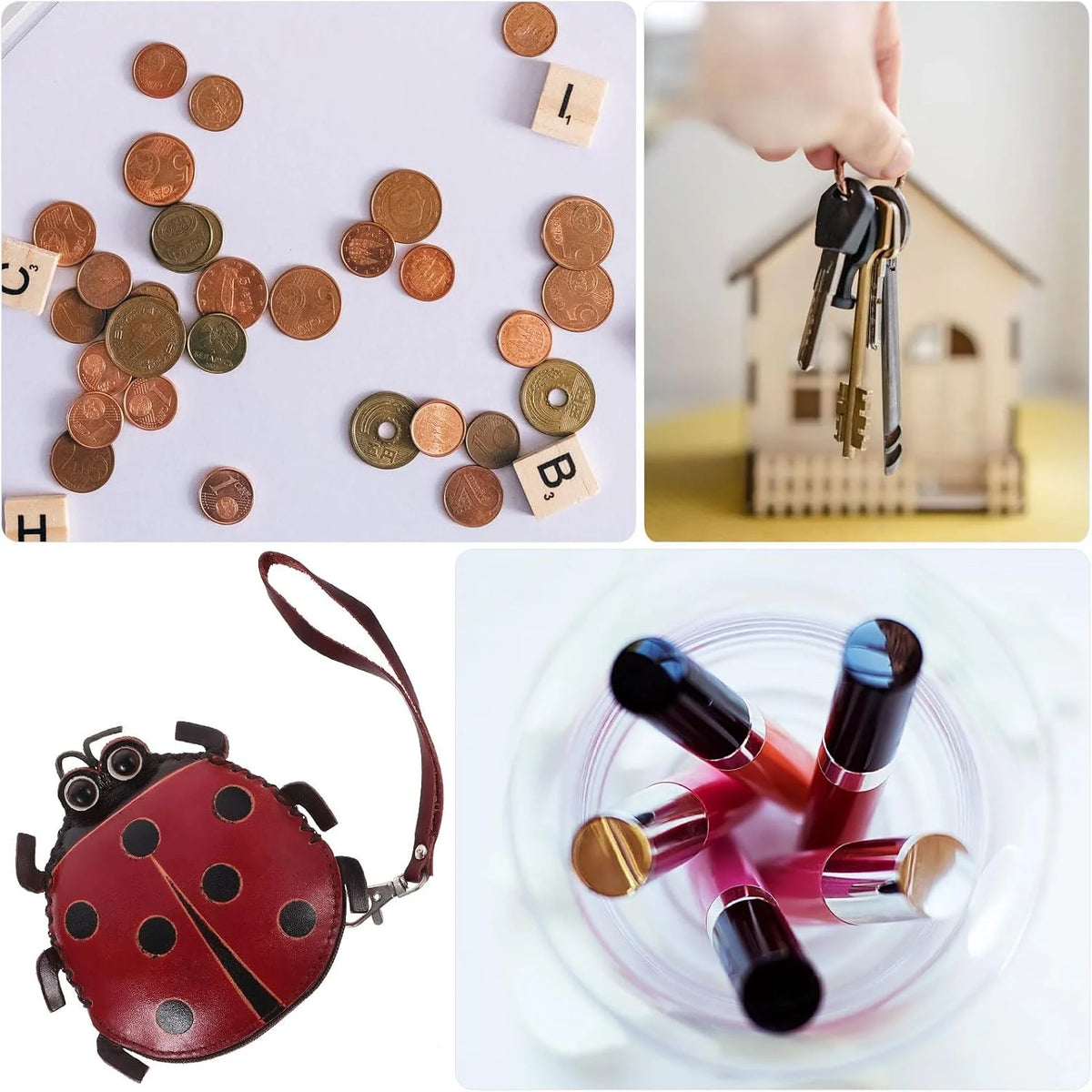 Ladybug Coin Purse, Handmade Leather Zipper Pouch for Women – image 5