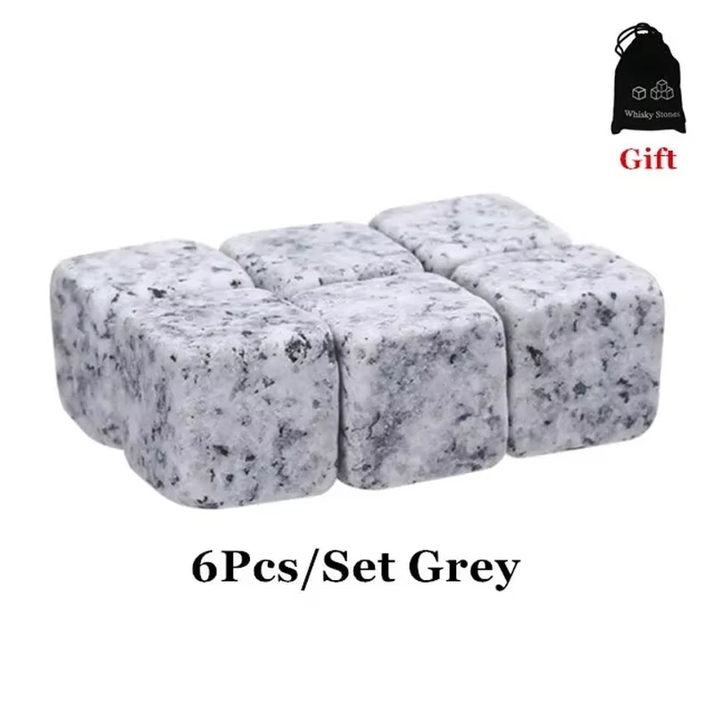 Whiskey Stones Gift Set, 6 Reusable Chilling Stones with Pouch – image 8