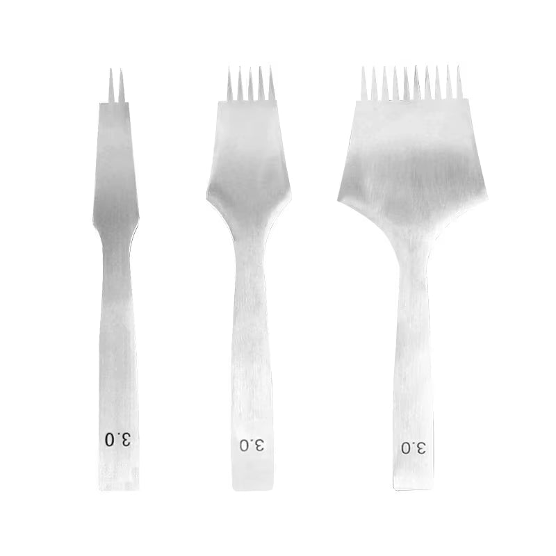 Leather Pricking Iron Set 2 5 10 Prong Stitching Chisels – image 7