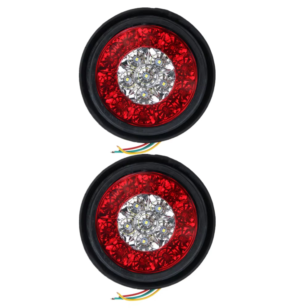 4 Inch Round LED Trailer Tail Lights, 2-Pack Stop Turn Tail