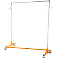 Z Base Garment Rack, Height-Adjustable Rolling Steel Clothing Rack