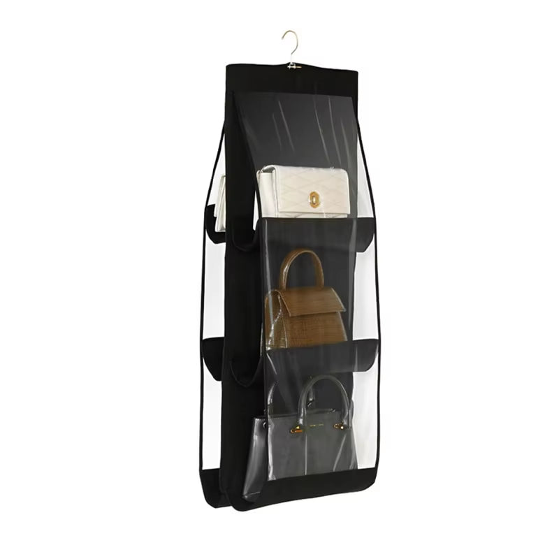 Hanging Handbag Organizer - 6 Pocket Foldable Closet Storage