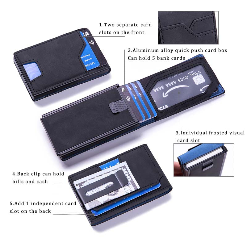 Men's Slim Pop-Up Card Wallet – RFID Blocking with Money Clip – image 8