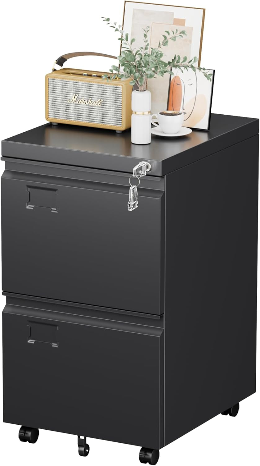 File Cabinet 2-Drawer Mobile, Rolling Home Office Storage – image 9