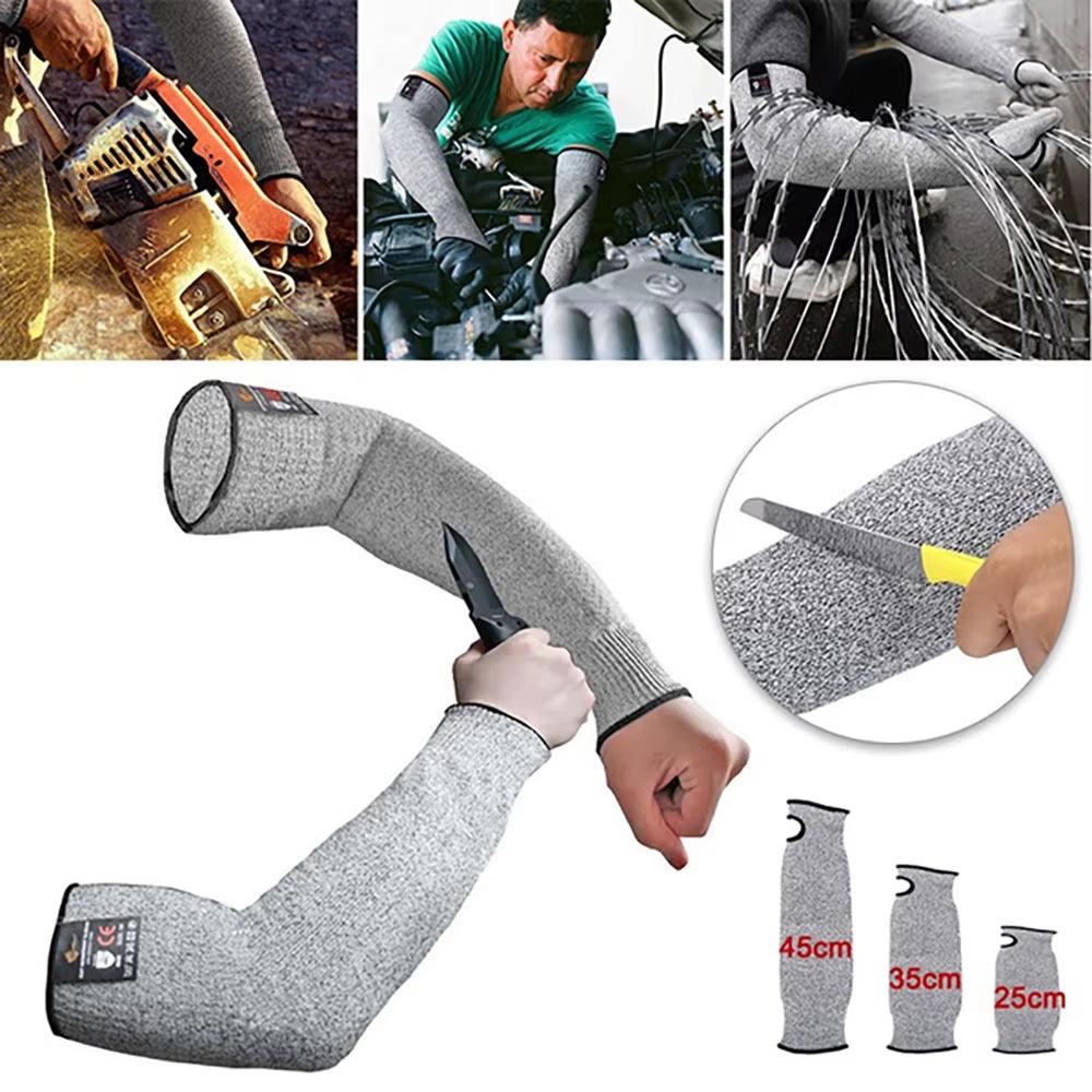 Work Safety Cut Resistant Arm Sleeves, HPPE Forearm Guards, 1 Pair – image 3