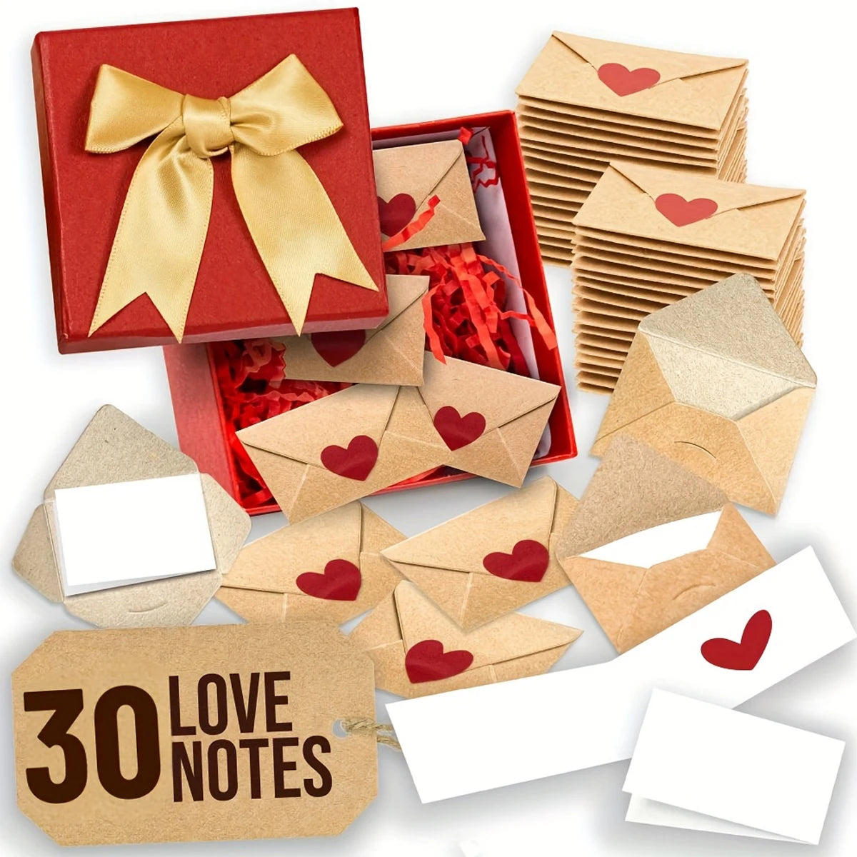 Mini Envelopes with Heart Stickers - Love Note Card Set – image 2
