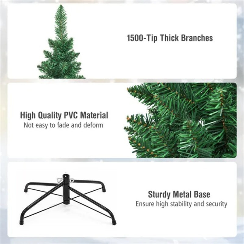 9 Ft Slim Pencil Christmas Tree Flocked Tips 1500 Branches – image 4