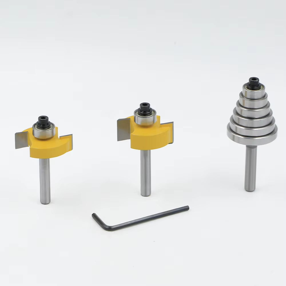 Rabbet Router Bit Set with 6 Bearings, 1/4 in Shank Carbide, 3-Piece – image 6