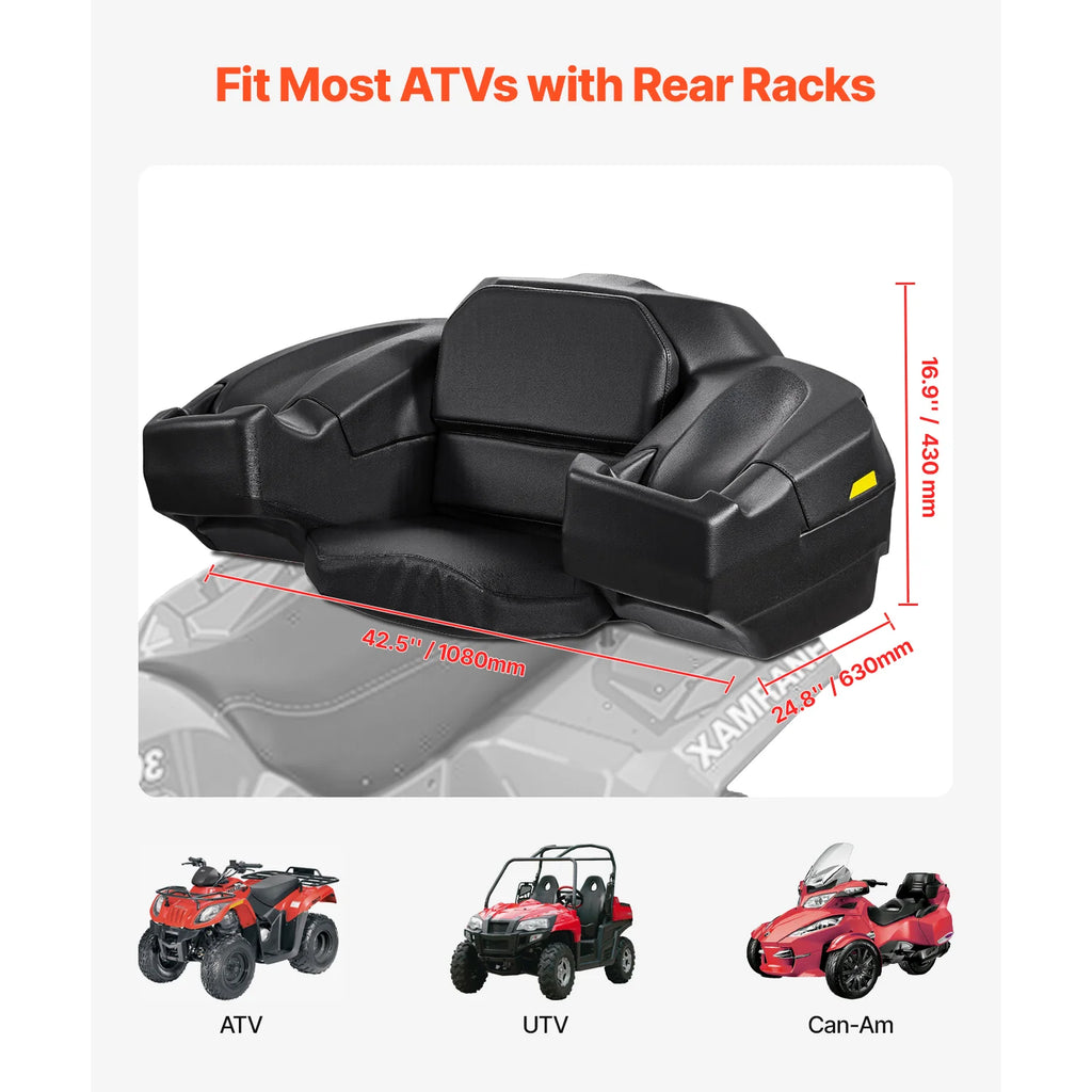 ATV Rear Cargo Box with Padded Seat and Backrest, Lockable – image 3