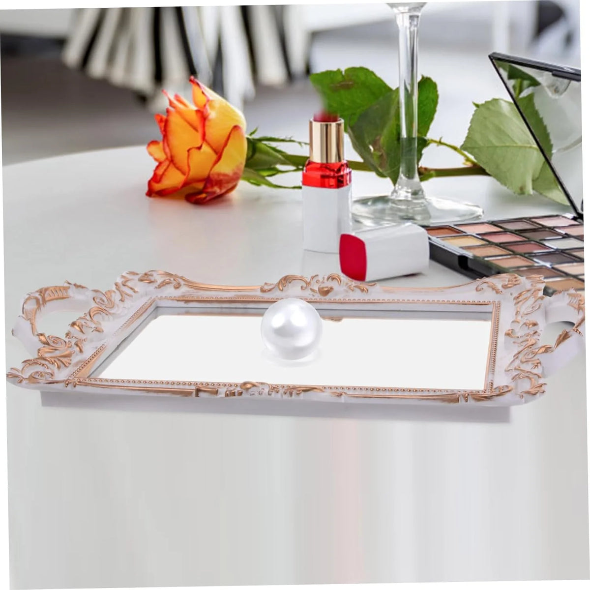 Mirror Vanity Tray - Gold Perfume and Jewelry Display Tray – image 8