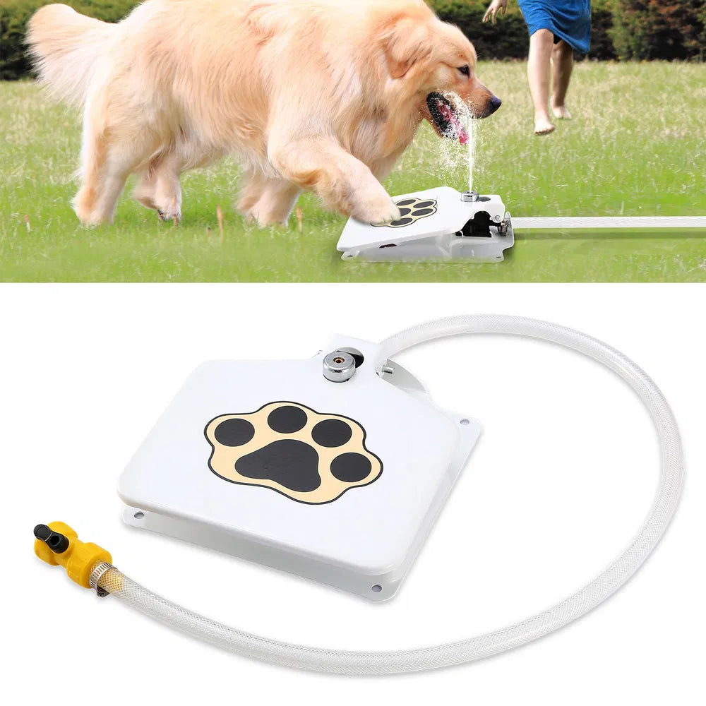 Outdoor Dog Water Fountain, Step-On Paw Activated Drinker