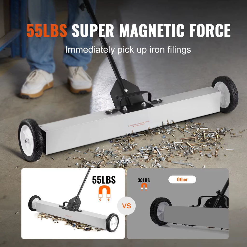 Rolling Magnetic Sweeper – Wheeled Nail & Screw Pickup Tool – image 3