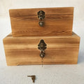 Pine Wood Keepsake Box with Lock Clasp Rectangular Gift Box – image 1