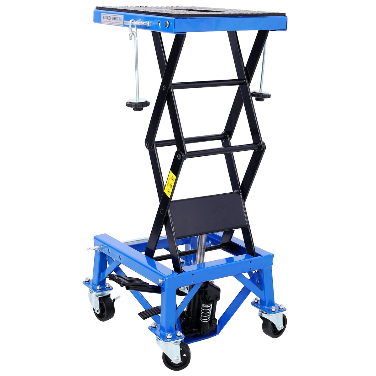 Dirt Bike Lift Stand – 300 lb Hydraulic Foot Pedal Lift with Wheels