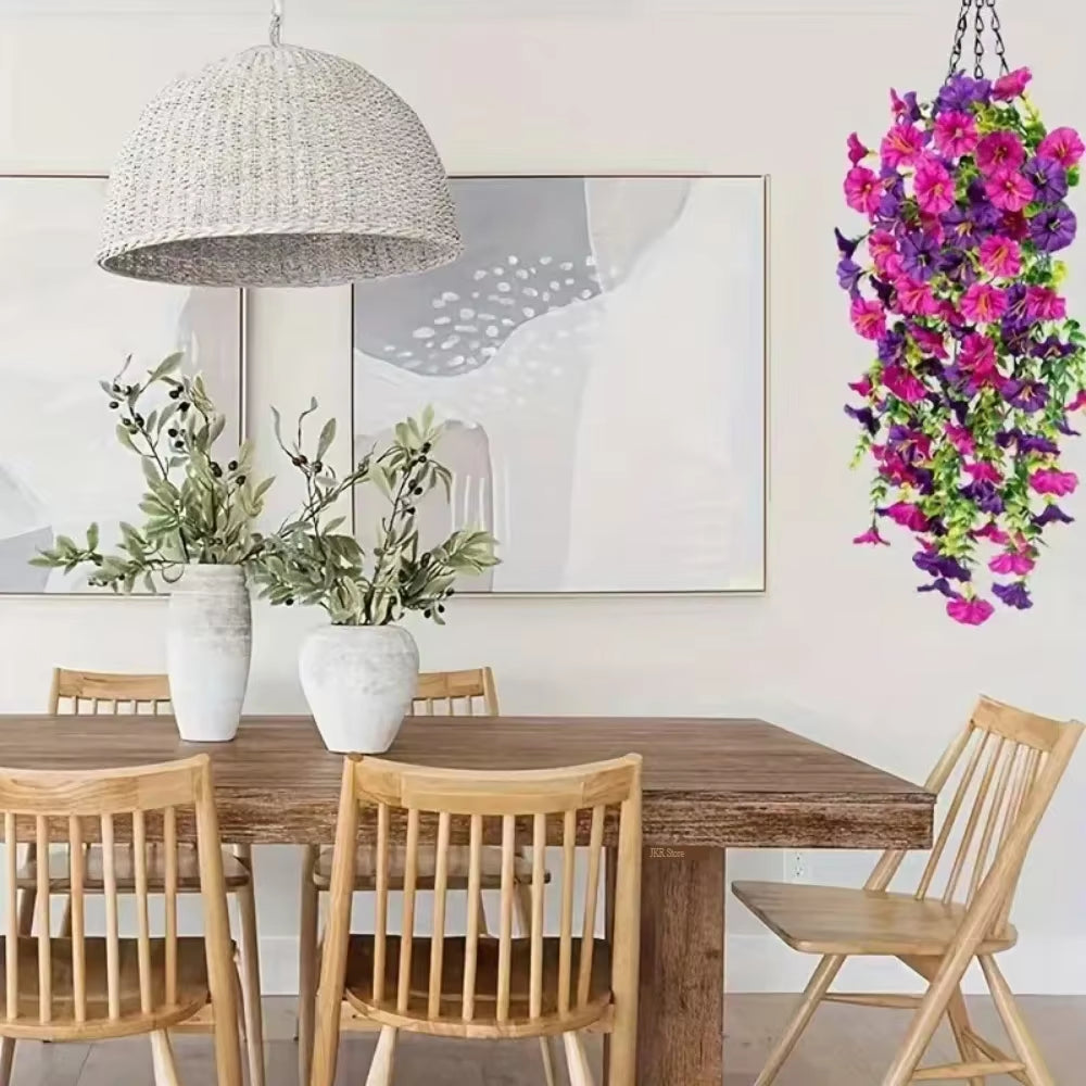 Artificial Hanging Plants - UV Resistant Fake Flowers for Decor