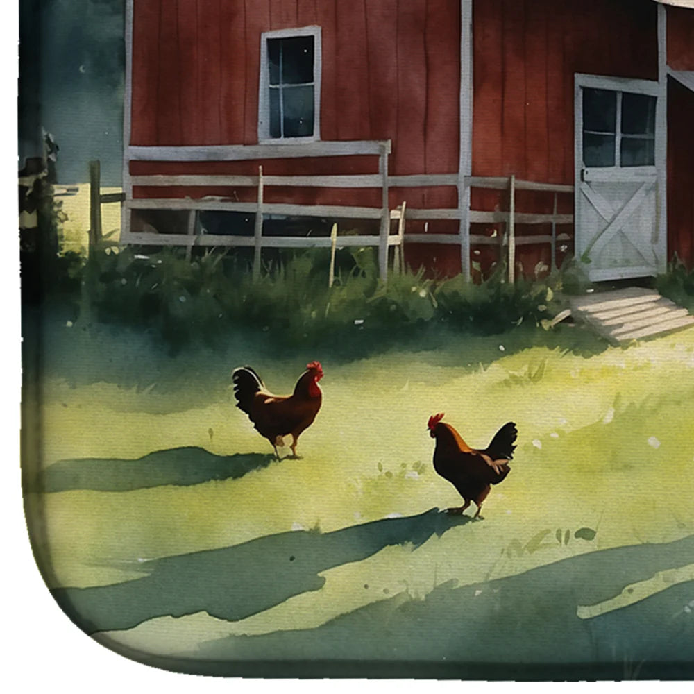 Chicken Coop at Dawn Dish Drying Mat – image 3