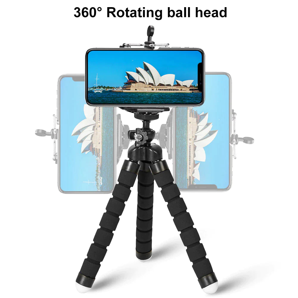 Phone Tripod, Flexible Mini Octopus Stand with Phone Clip – image 4