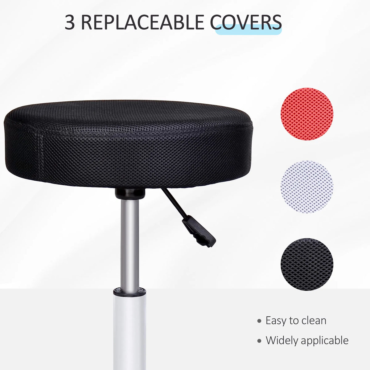 Rolling Spa Stool with 3 Interchangeable Mesh Seat Covers – image 6