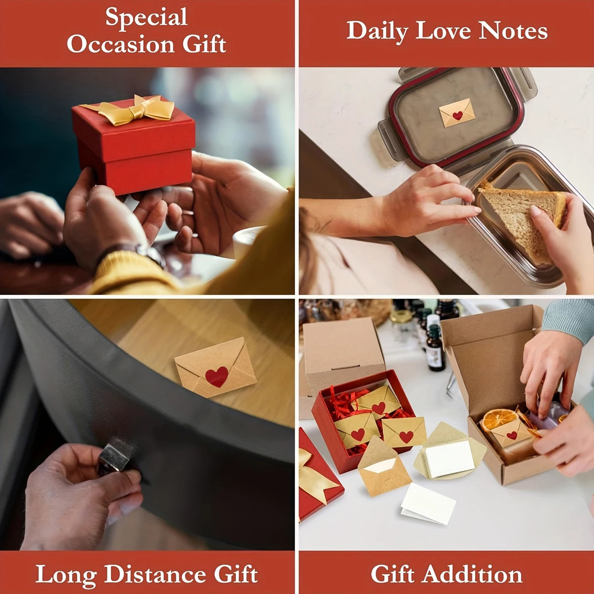 Mini Envelopes with Heart Stickers - Love Note Card Set – image 6