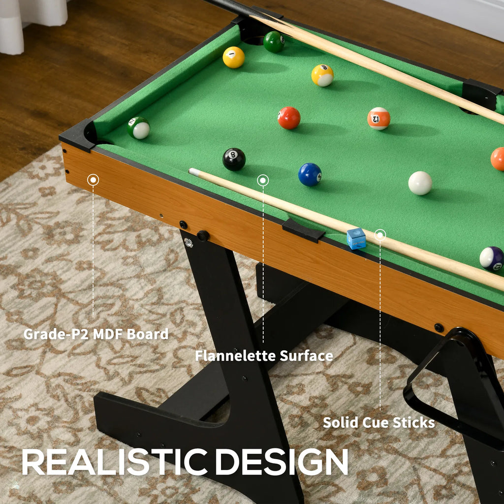 38 Inch Folding Mini Pool Table Set With Balls, Cues And Rack – image 6