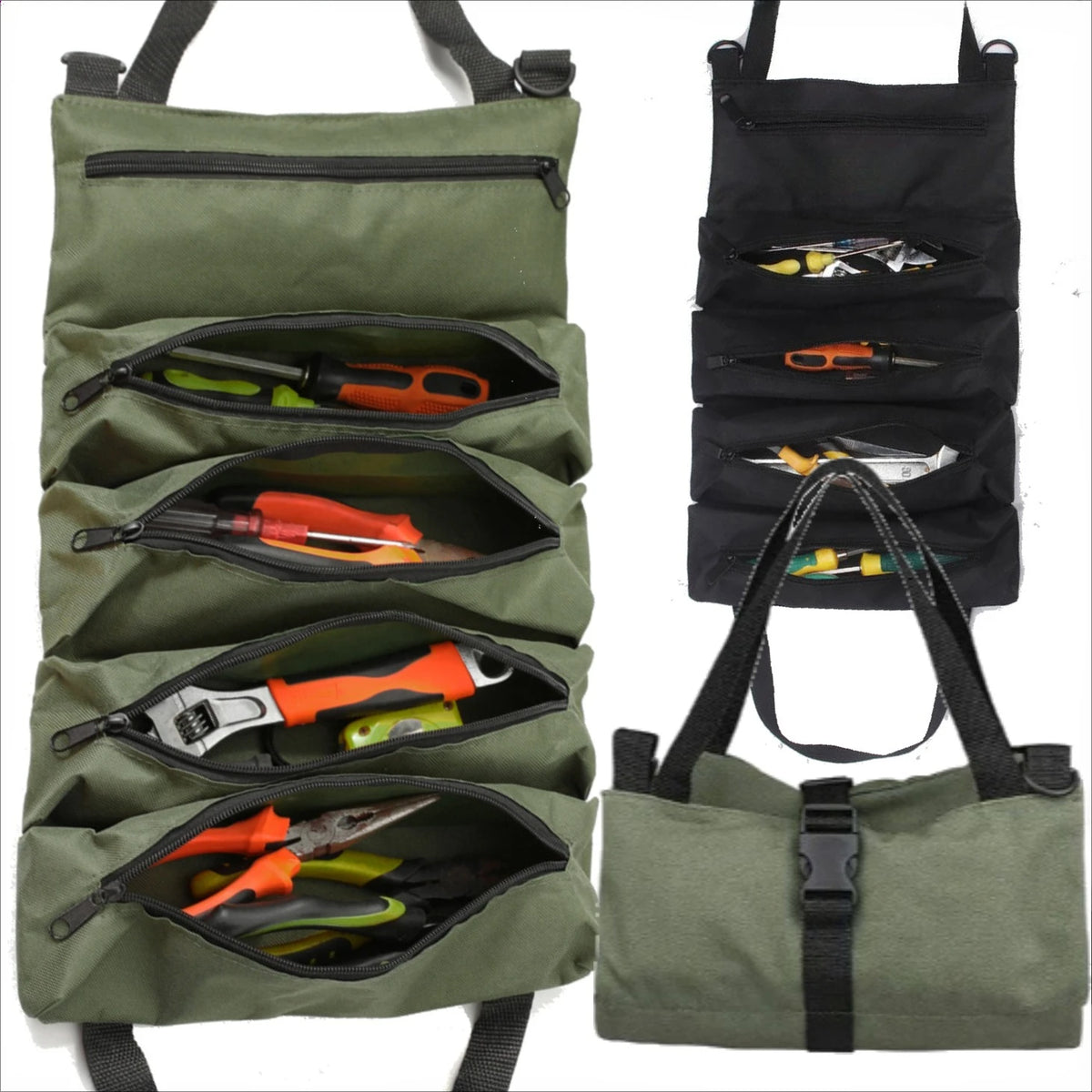 Heavy-Duty Roll-Up Tool Bag Organizer