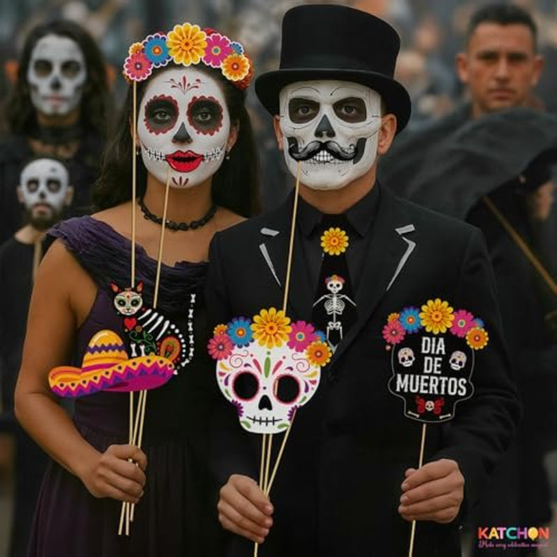 Day of the Dead Photo Booth Props – 35 Piece Halloween Set – image 8