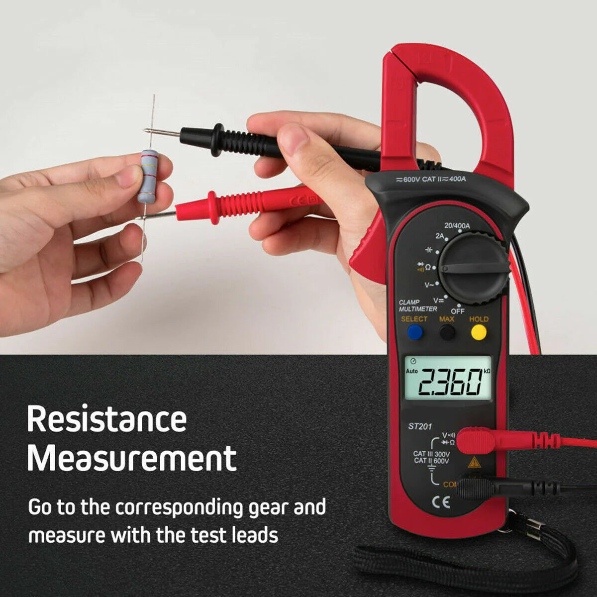 Digital Clamp Meter Multimeter, Auto Range AC/DC Electrical Tester