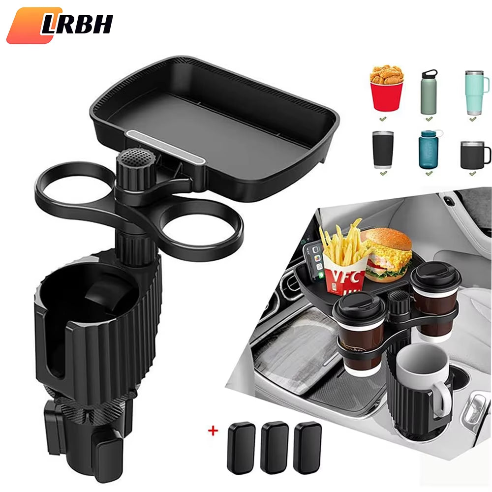Car Cup Holder Expander Tray, Detachable Food Tray Table – image 2