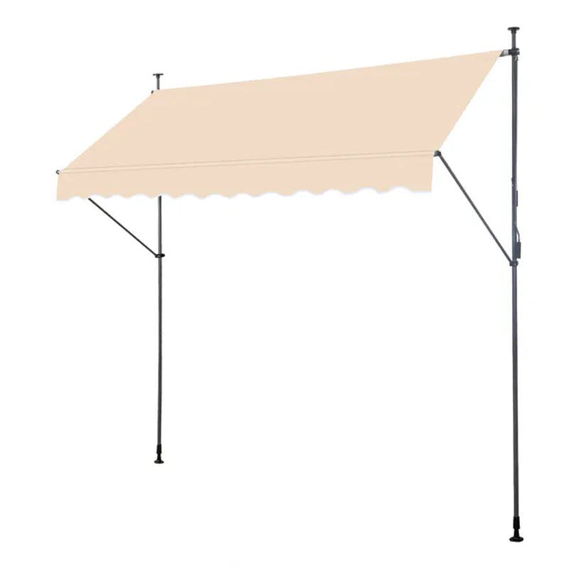 Retractable Patio Awning 118 x 47 in, No-Drill Crank Sun Shade – image 14