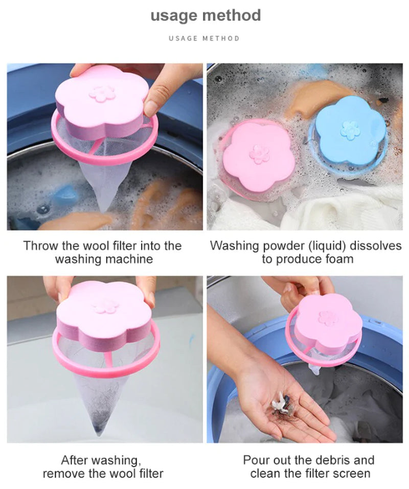 Washing Machine Lint Catcher – 2 Pack Floating Pet Hair Filter – image 2