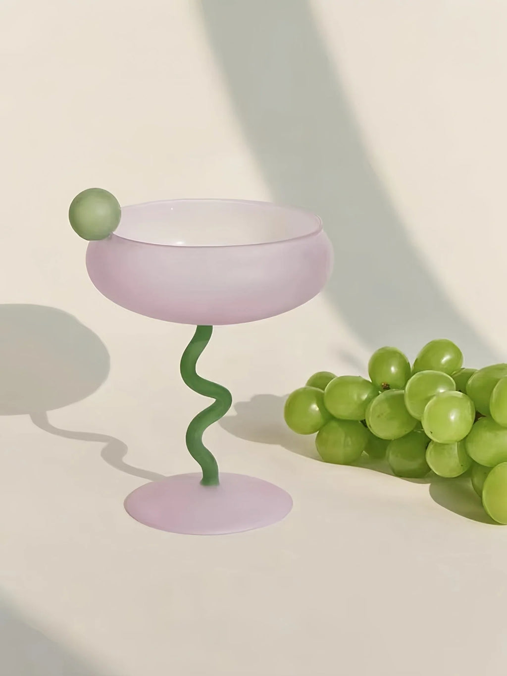 Hand Blown Jelly Bean Cocktail Coupe Glass – image 6