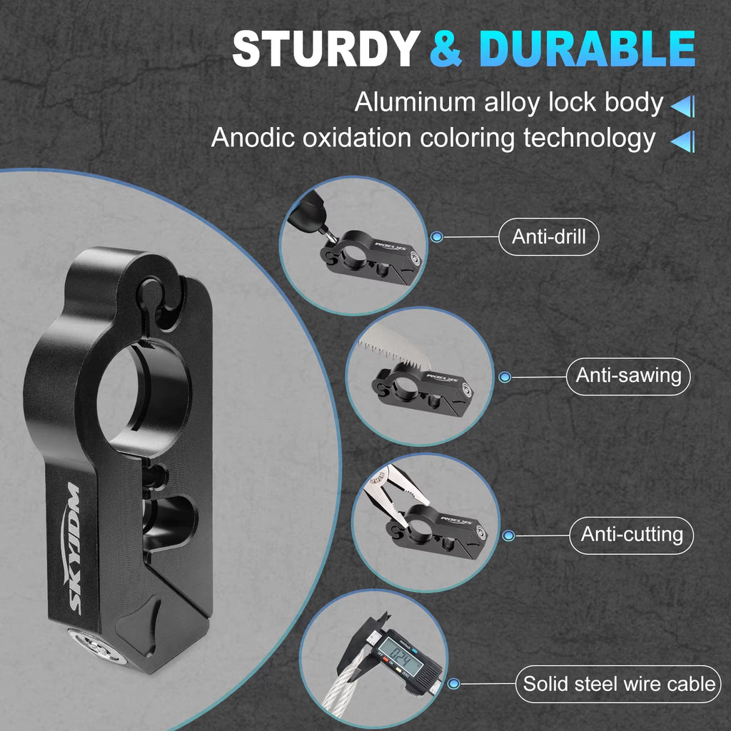 Motorcycle Handlebar Grip Lock, Anti-Theft Brake Lever Lock – image 4