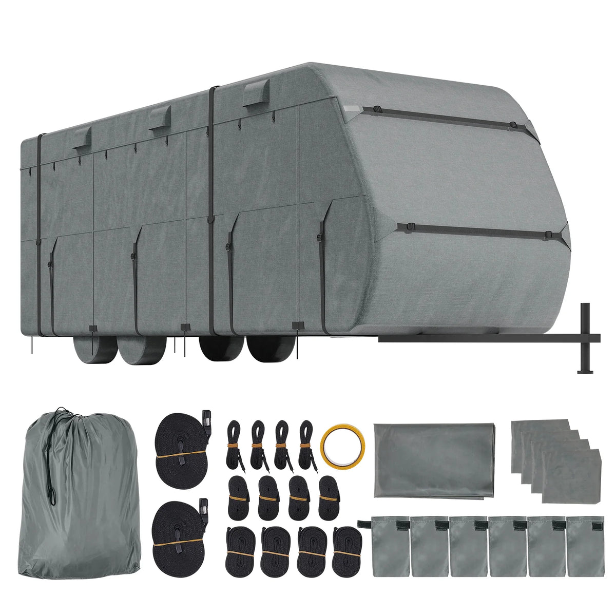 RV Cover for 28-31 ft Travel Trailers, 300D Oxford with Tire Covers – image 11