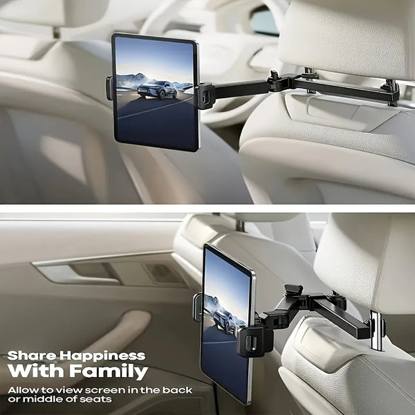 Car Headrest Tablet Mount, 360 Rotating Holder up to 13 in