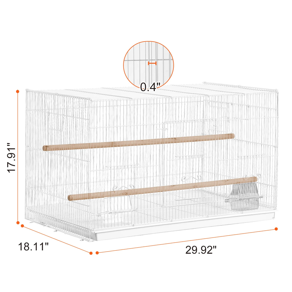 Flight Bird Cage 30 in, Stackable Carbon Steel Cage for Small Birds – image 8