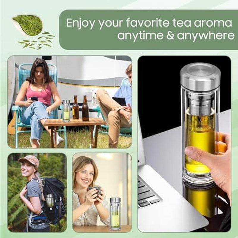 Tea Infuser Bottle 1000 ml, Glass Loose Leaf Tea Maker – image 6