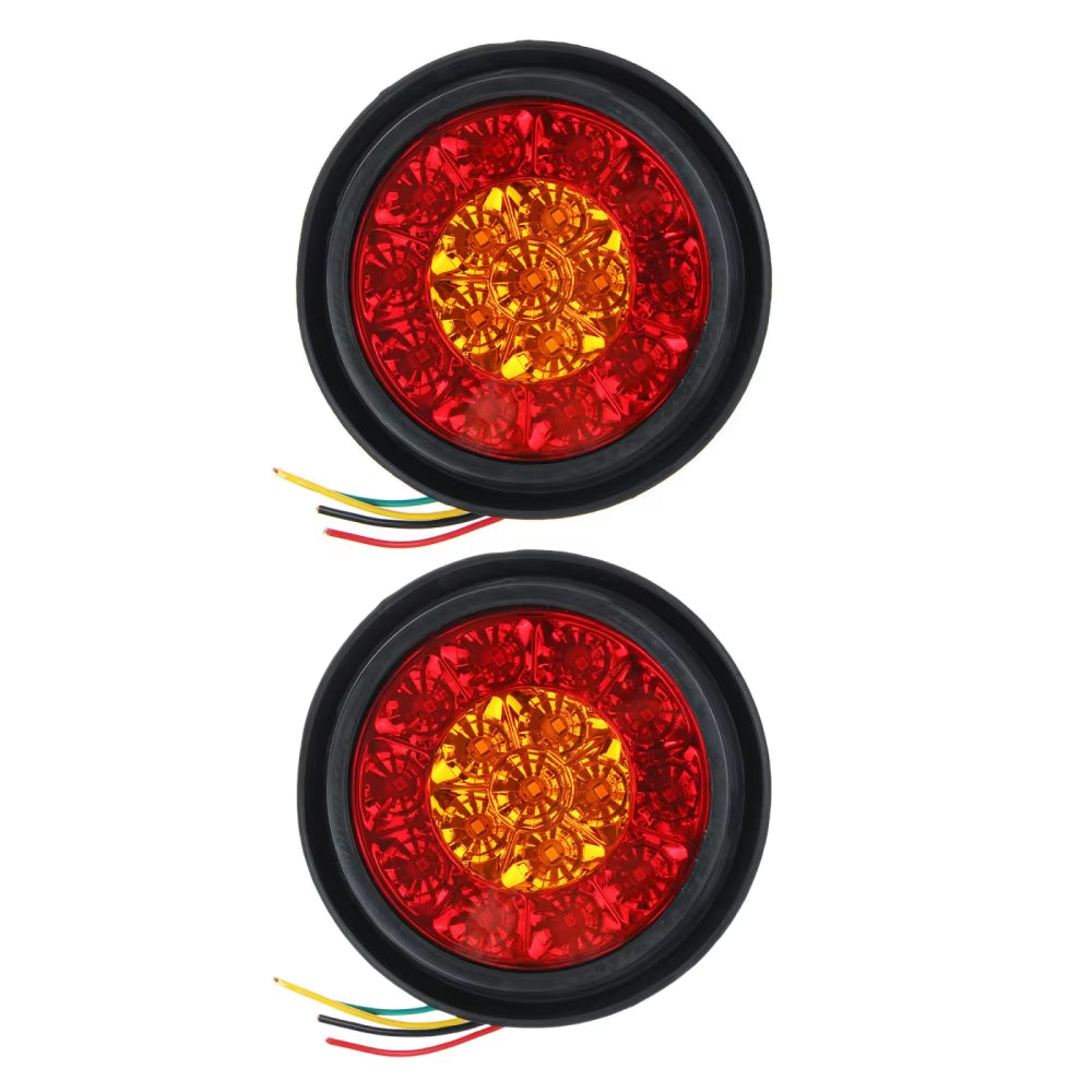 LED Trailer Tail Lights 4 in Round, 2-Pack Stop Turn Tail