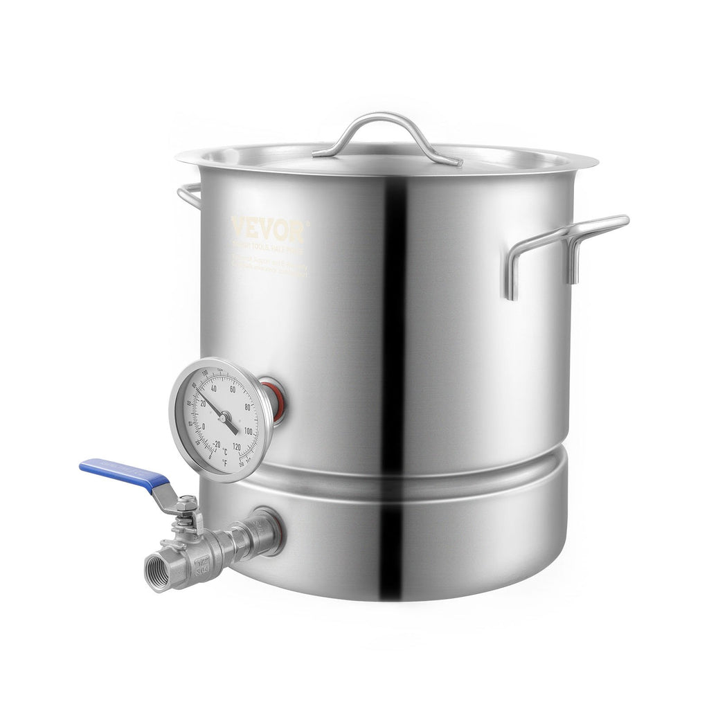 5 Gallon Stainless Steel Brew Kettle With Thermometer and Valve – image 2