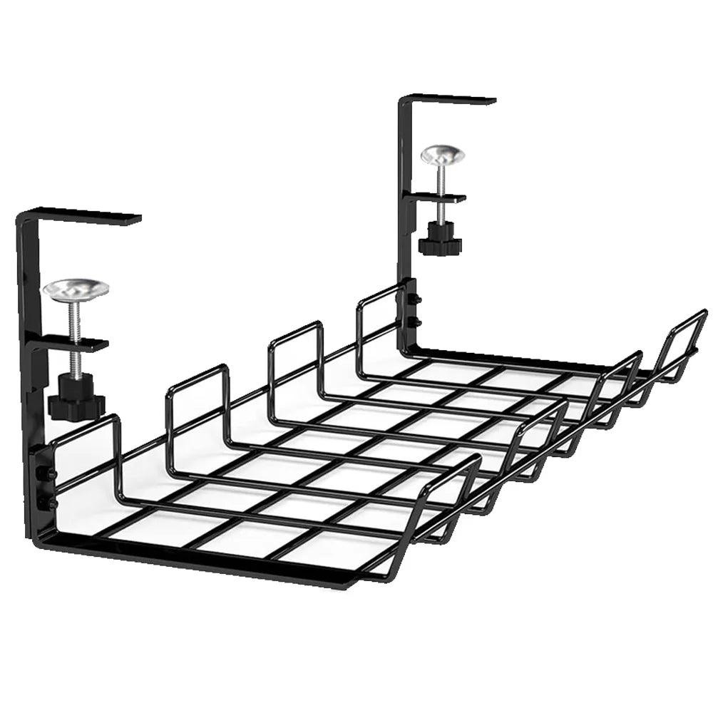 Under Desk Cable Tray, No-Drill Metal Cable Management Rack – image 2