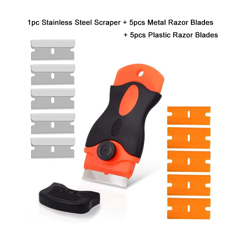 Glass Razor Scraper - Sticker & Glue Remover with Blades