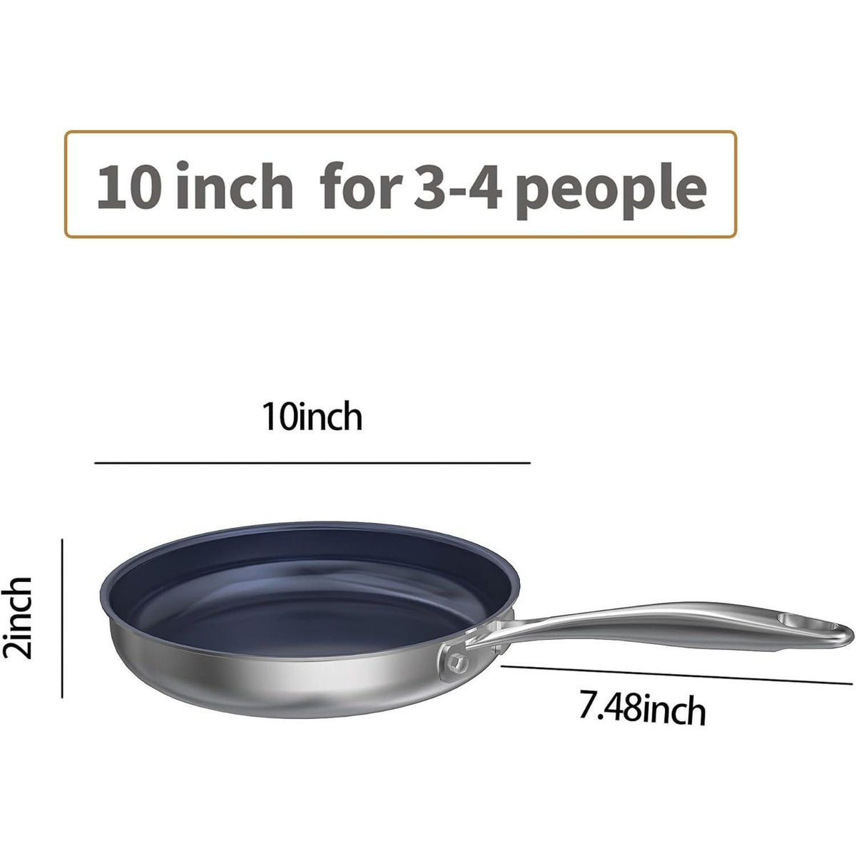 10 Inch Titanium Stainless Steel Frying Pan, PFAS-Free Nonstick – image 10