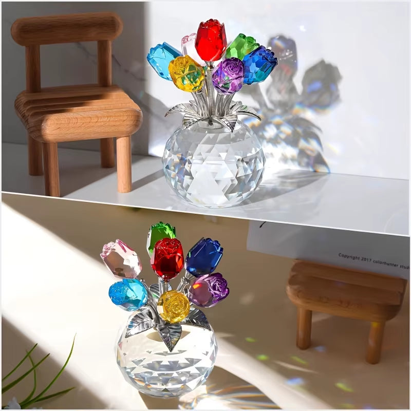 Crystal Rose Bouquet - Anniversary & Mother'S Day Keepsake Gift