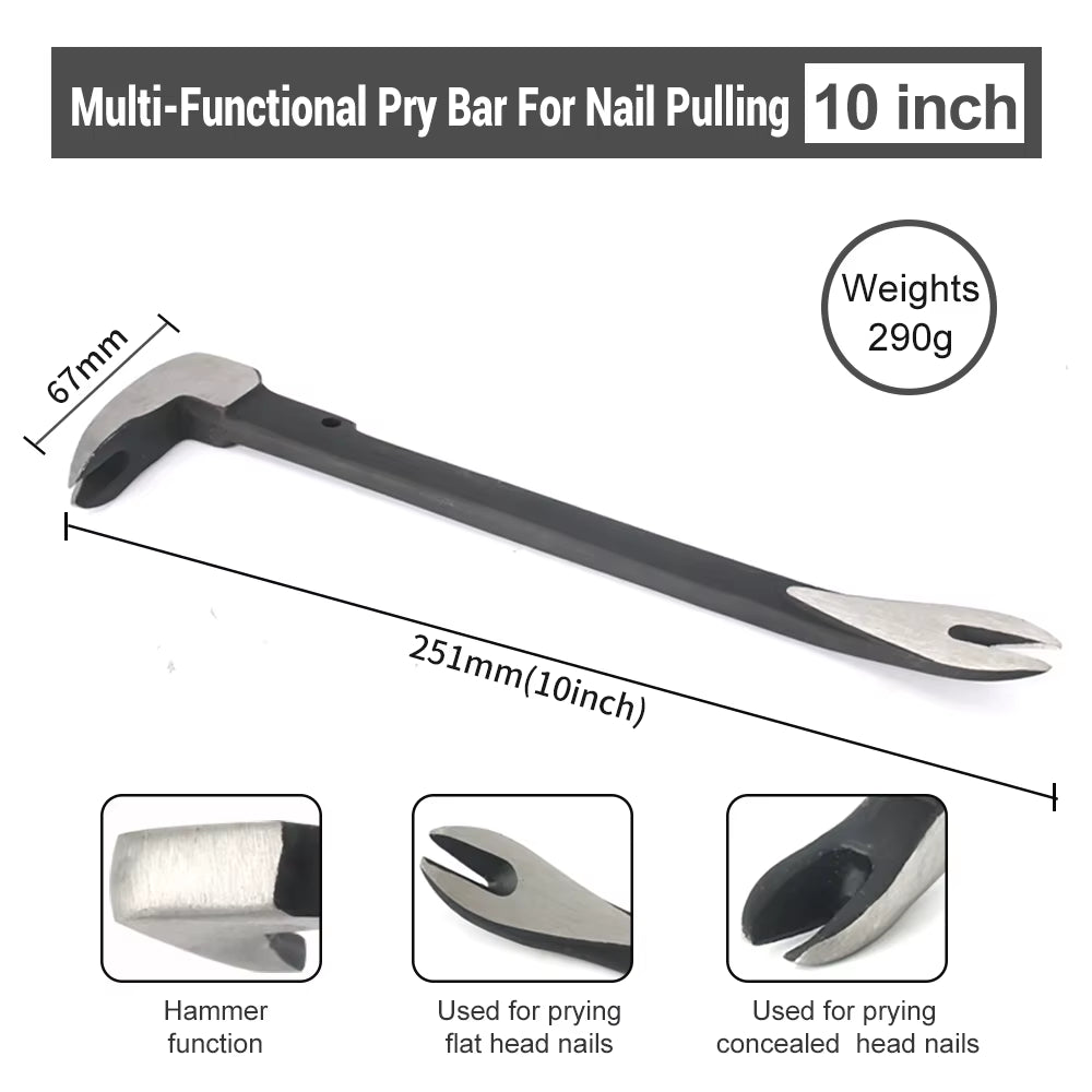 Oilfield Flat Pry Bar with Nail Puller Claw, High-Carbon Steel 12-15 in – image 8