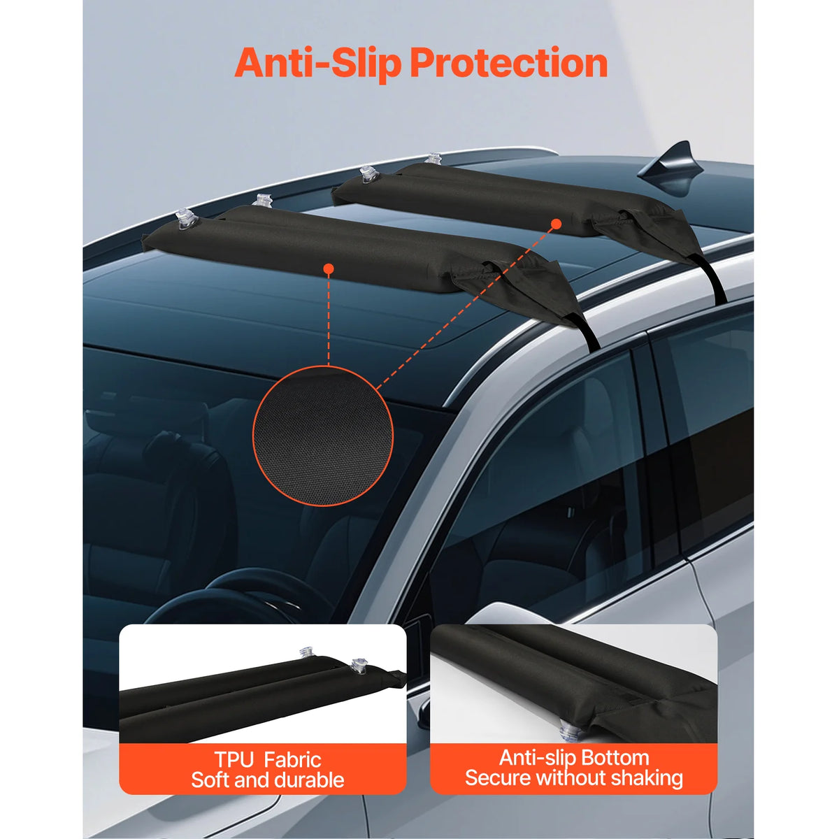 Inflatable Soft Roof Rack Bars, 37.6 in Universal Car Roof Rack Pads – image 6