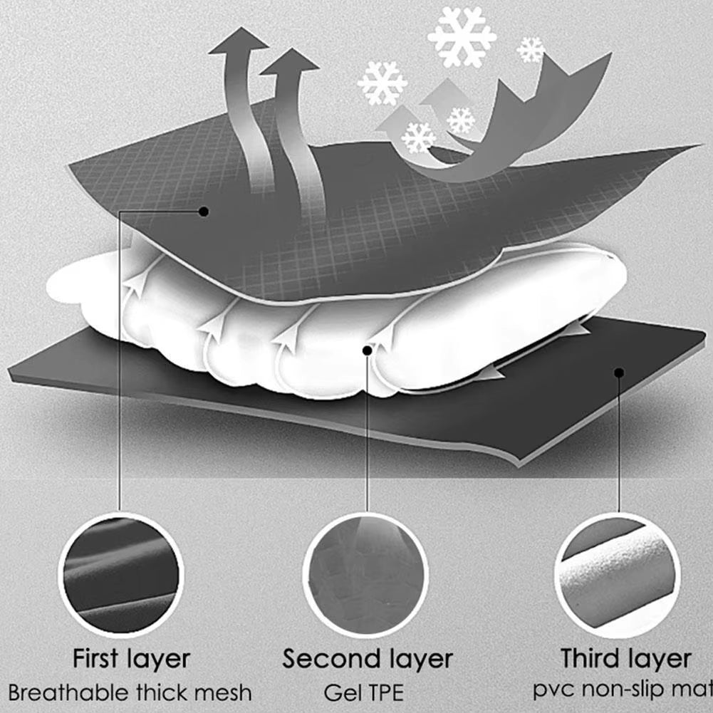 Motorcycle Gel Seat Cushion with Breathable Mesh and Anti-Slip Base – image 5